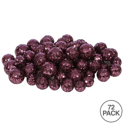 Vickerman 20MM/25MM/30MM Mauve Glitter Polystyrene Ball Christmas Ornament 72 per Bag