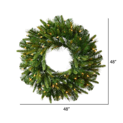 Vickerman 48" Cashmere Artificial Christmas Wreath with Warm White Dura-lit LED Lights