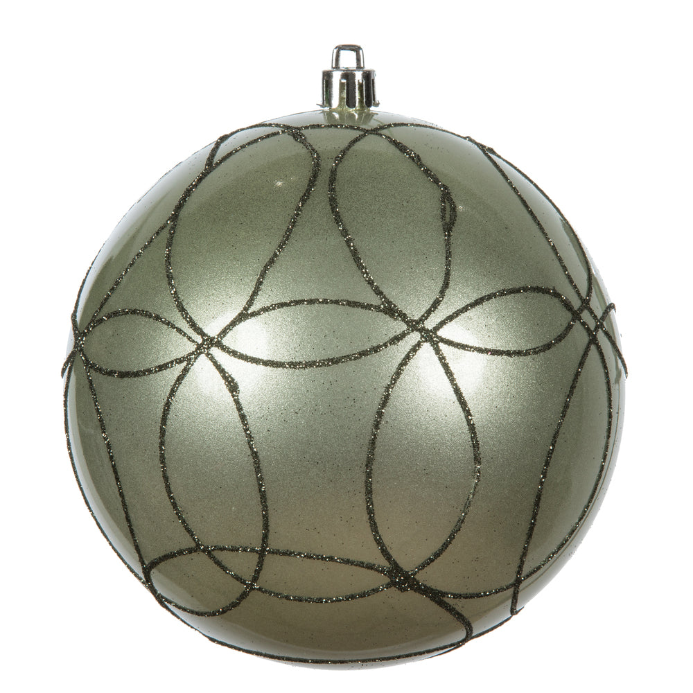 Vickerman 4.75" Wrought Iron Candy Ornament with Circle Glitter Pattern 4 per Bag
