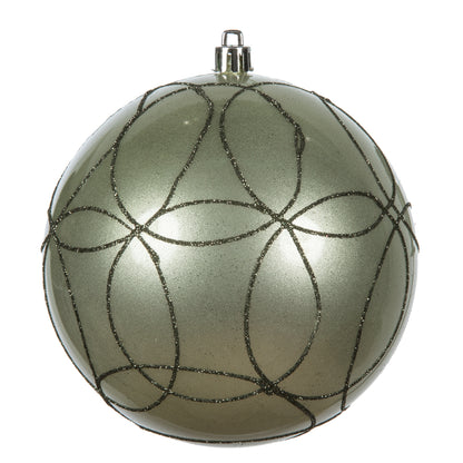 Vickerman 4.75" Wrought Iron Candy Ornament with Circle Glitter Pattern 4 per Bag