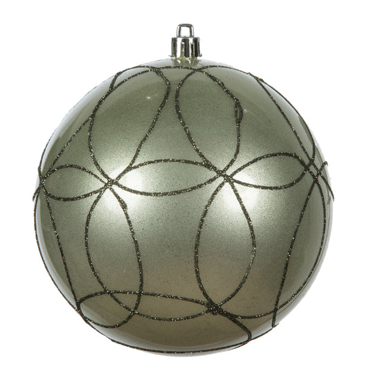 Vickerman 4.75" Wrought Iron Candy Ornament with Circle Glitter Pattern 4 per Bag