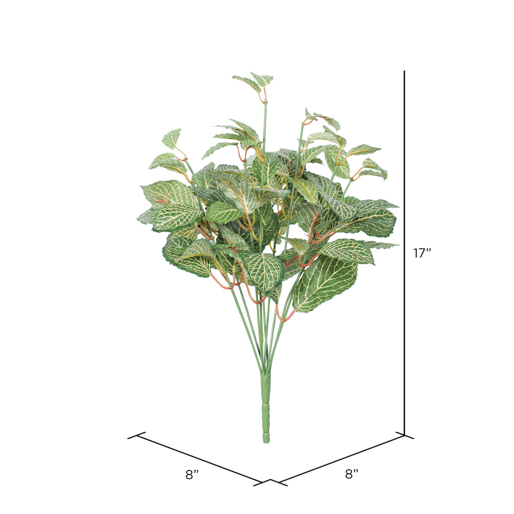 Vickerman 17" Artificial Green Fittonia Bush.