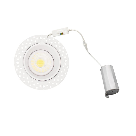 ASD Lighting LED Trimless Downlight Gimbal Round 2inch 8W 120V Triac 2700/3000/3500/4000/5000K White ETL Energy Star
