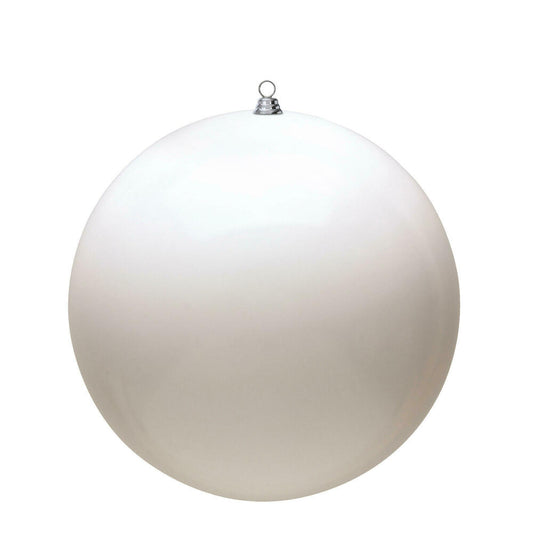 Vickerman 20" Giant White Christmas Ornament. Made with shatterproof plastic to resist breakage.