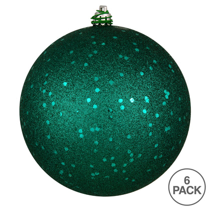 Vickerman 4" Dark Teal Sequin Ball Ornament 6 per Bag