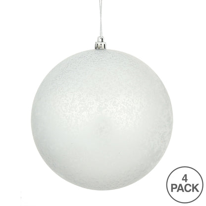Vickerman 6" Silver Matte Mercury Ball Ornament 4 per Bag