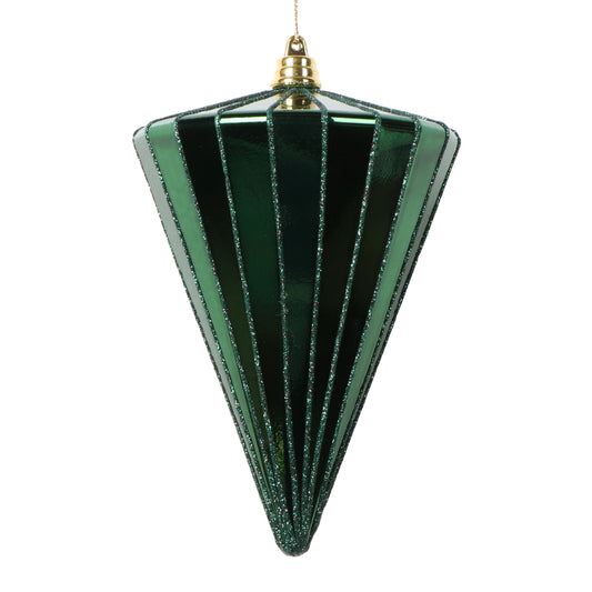 Vickerman 6" Shiny Seafoam Green Cone Ornament 3 per bag.