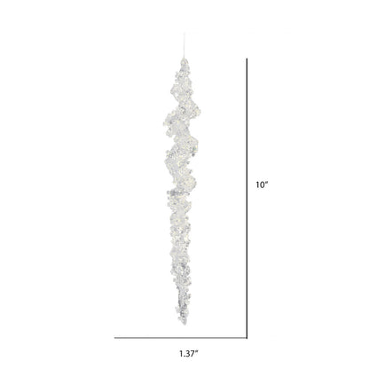 Vickerman 10" Clear Icicle Christmas Ornament 6 per Bag