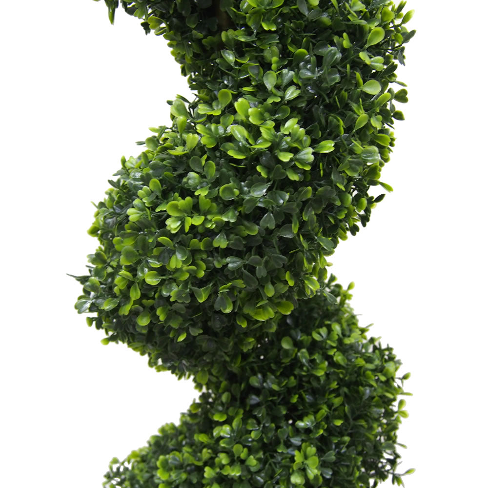 Vickerman 5' Artificial Potted Green Boxwood Spiral Tree.