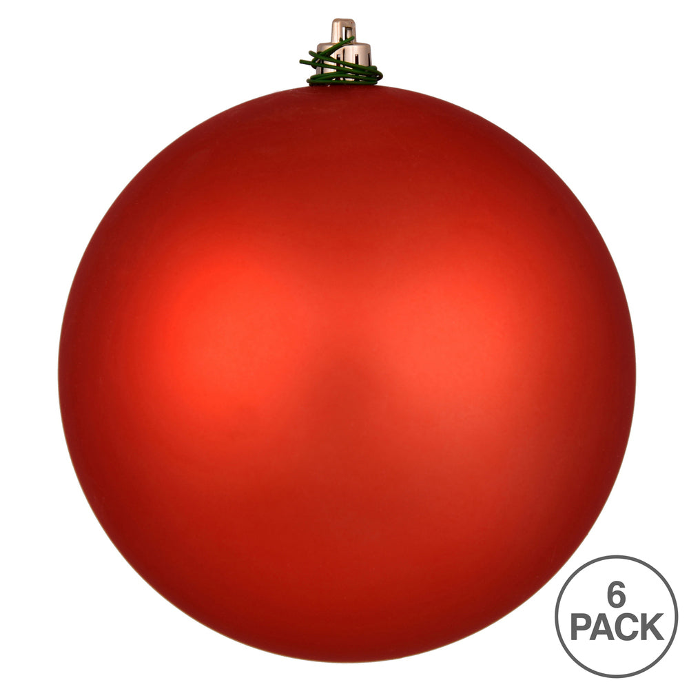 Vickerman 4" Bittersweet Matte Ball Ornament 6 per Bag