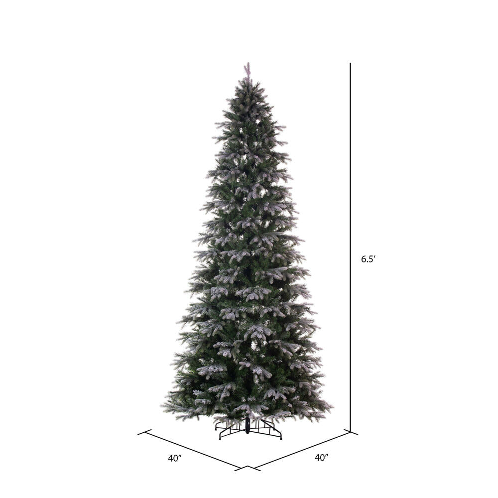 Vickerman 6.5' x 40" Frosted Douglas Fir Artificial Slim Unlit Christmas Tree.