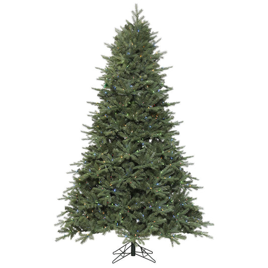 Vickerman 6' x 48'' Denver Spruce EZ plug Artificial Christmas Tree with 1151 PE/PVC tips and 500 Multi-color Dura-Lit® LED Lights. Comes with a Folding Metal Stand.