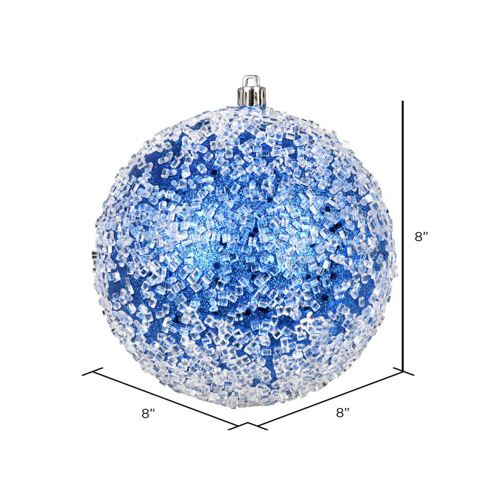 Vickerman 8" Blue Glitter Hail Ball Ornament