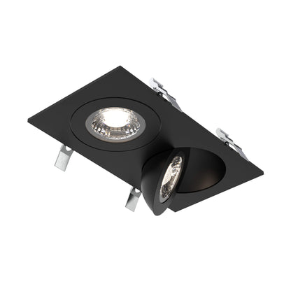 Dals Lighting Duo/Square Pivot 4" LED Flat Gimbal Downlight, 90° Tilt, CCT And Voltage Selectable