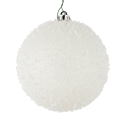 Vickerman 8" White Ice Ball Ornament 2 per Bag