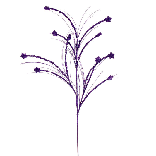 Vickerman 36" Purple Mini Star Glitter Spray 6 per bag.