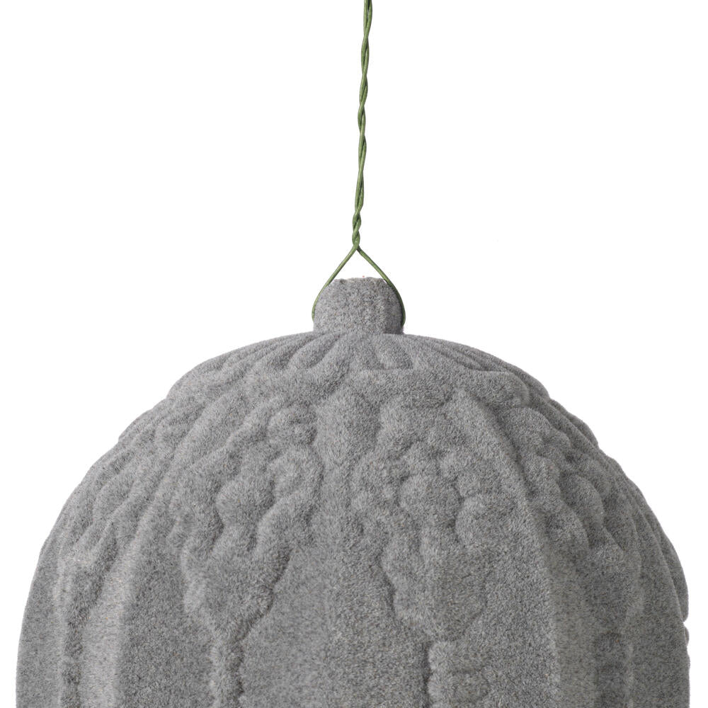 Vickerman 5.5" Silver Flocked Embossed Ball Ornament 2 per Bag