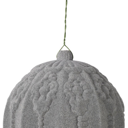 Vickerman 5.5" Silver Flocked Embossed Ball Ornament 2 per Bag