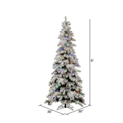 Vickerman 6' Flocked Kodiak Spruce Artificial Christmas Tree Multi-Colored LED Lights