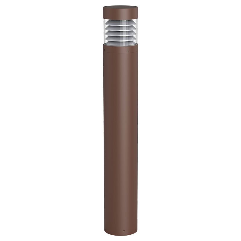 Westgate Bollard 42In Round Flat Top Cone Refl. Clear Lens Adj. 12-22W 30/40/50K, Bronze, Outdoor Lighting, 12~22W, 130 Lumens/W, 30K/40K/50K, Black Finish, 0~10V Dimmable