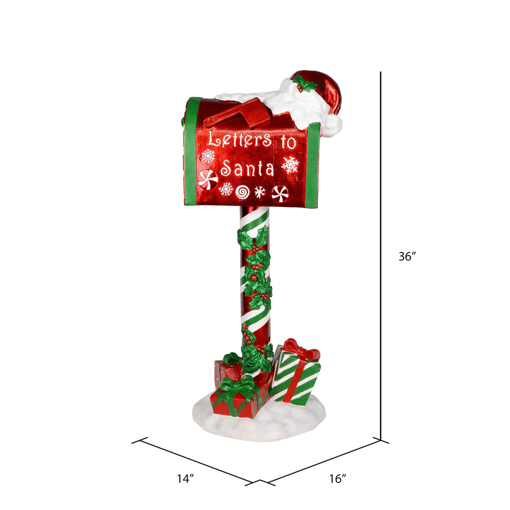 Vickerman 36" Red Mailbox that says Letters To Santa