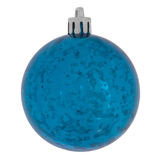 Vickerman 4" Turquoise Shiny Mercury Ball Ornament 6 per Bag