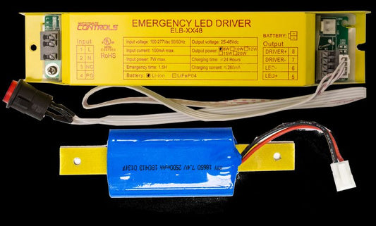 Westgate LED Emergency 2PC Backup System, 8W, 48V, DC, 90 Min, Commercial Indoor Lighting, Yellow Finish