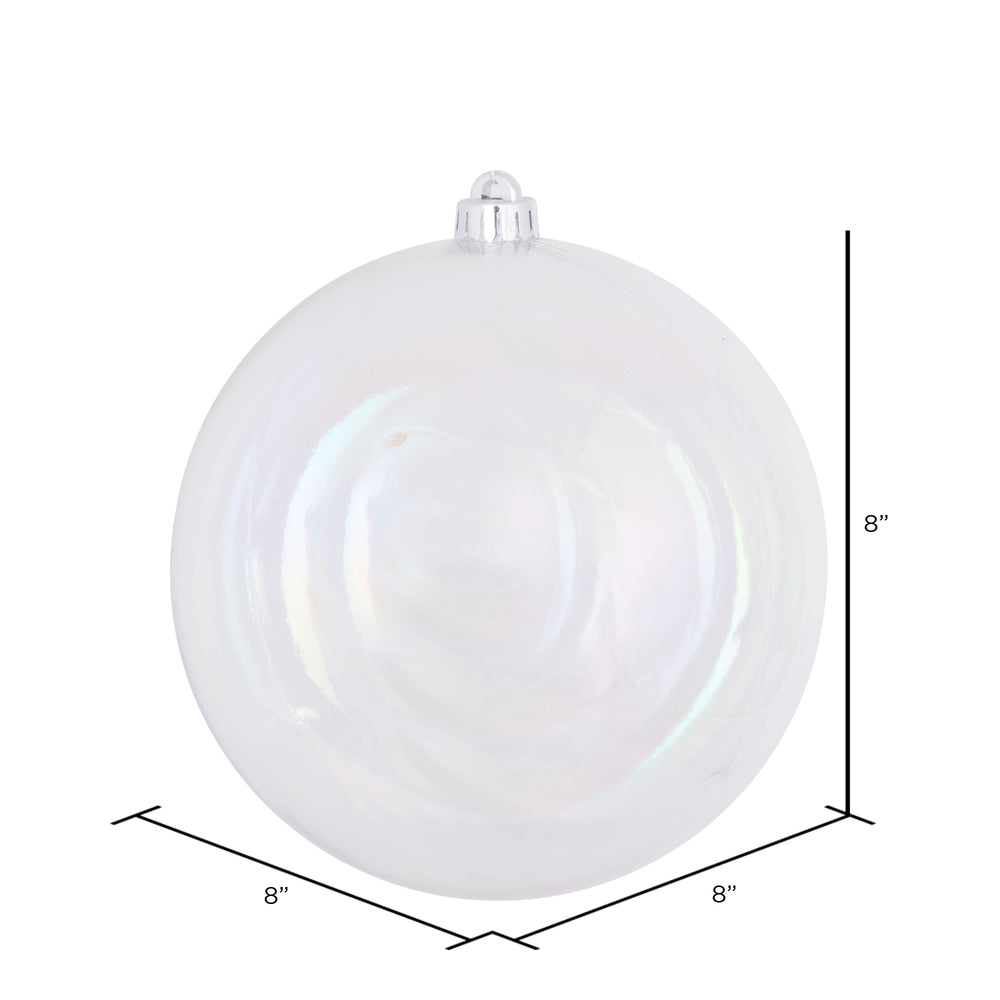 Vickerman 8" Clear Iridescent Ball Ornament.