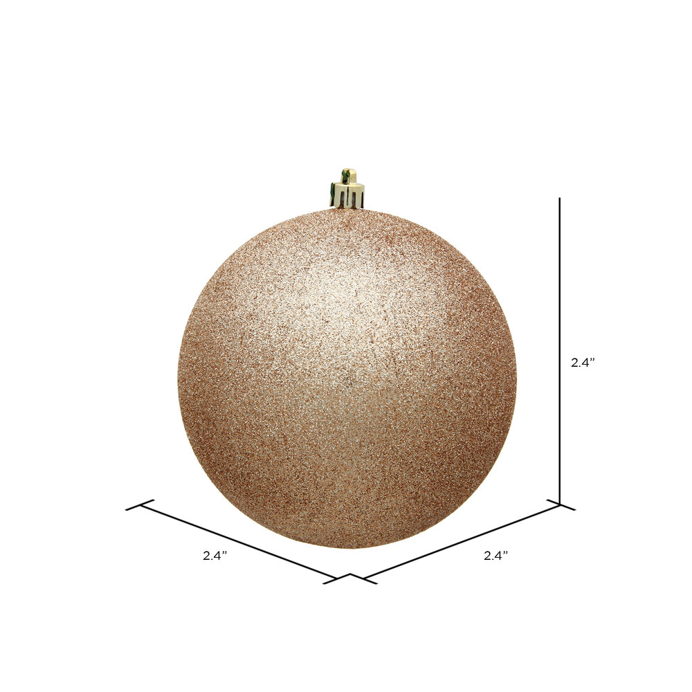 Vickerman 2.4" Café Latte Glitter Ball Ornament 24 per Bag