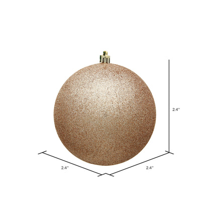 Vickerman 2.4" Café Latte Glitter Ball Ornament 24 per Bag