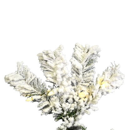 Vickerman 5.5' Flocked Pacific Artificial Christmas Tree Pure White LED Lights