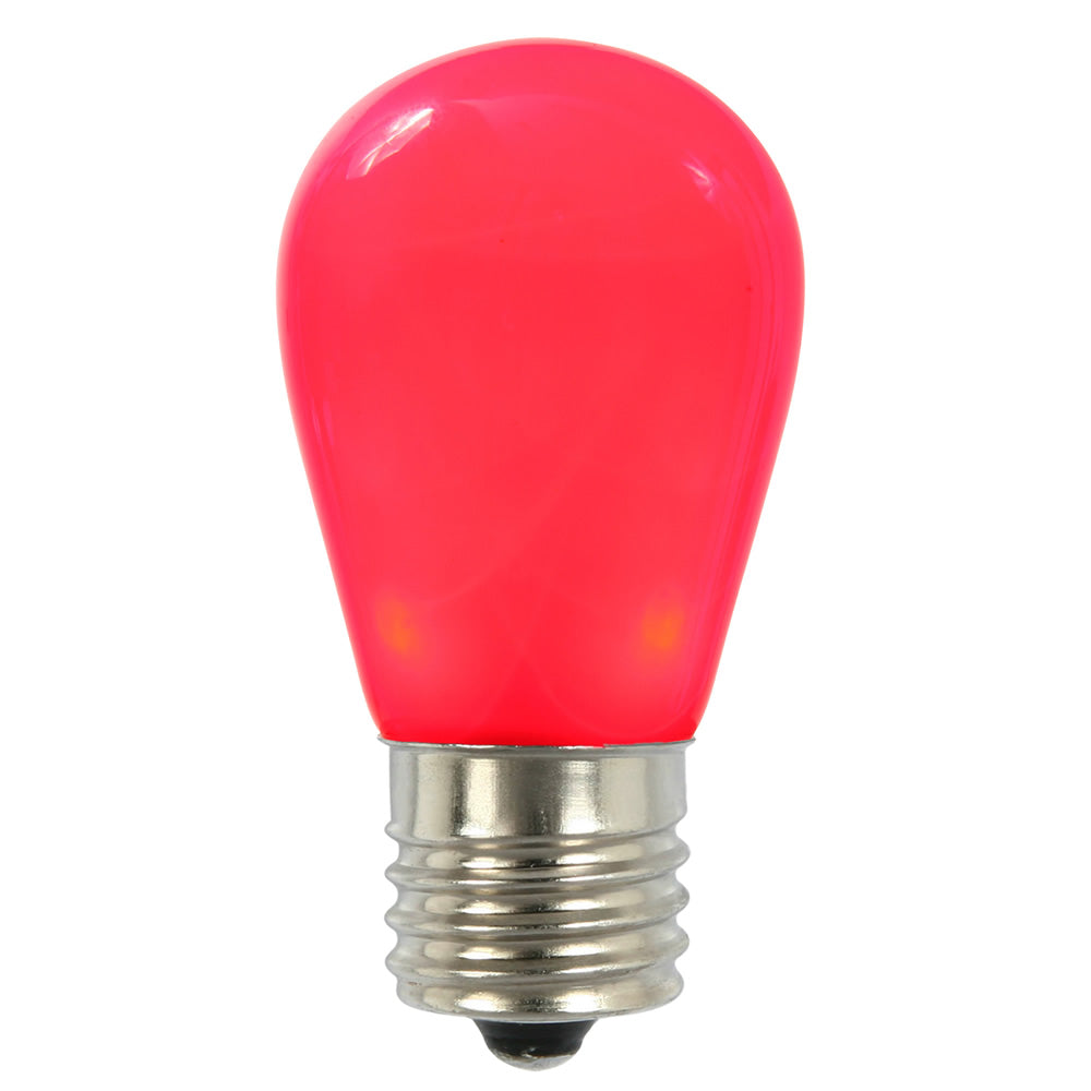 Vickerman S14 LED Red Ceramic Bulb 1.3 Watts, 130V, E26 Medium Nickel Base, 5 per pack.