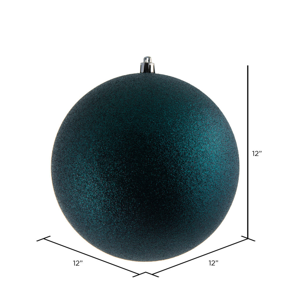 Vickerman 12" Midnight Green Glitter Ball Ornament