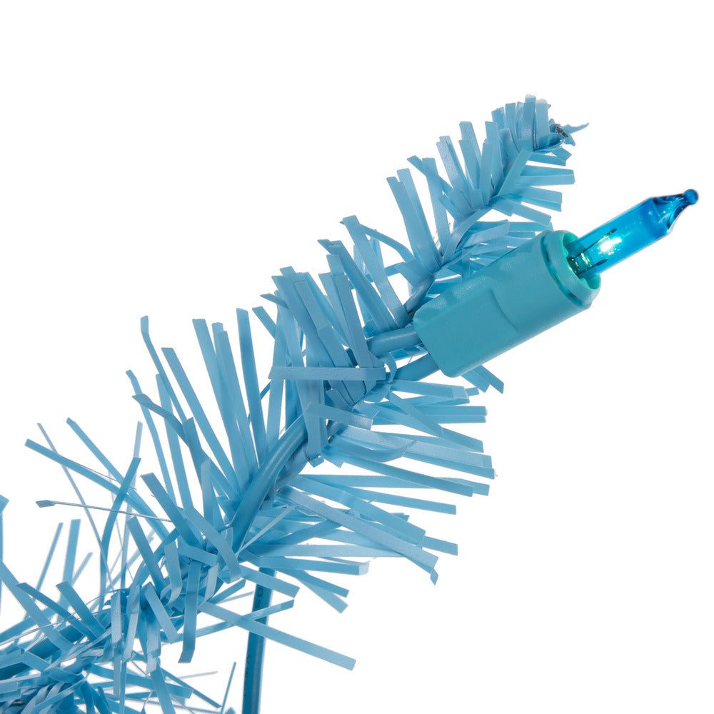 Vickerman 36" Sky Blue Artificial Christmas Wreath Blue Dura-lit Incandescent Mini Lights