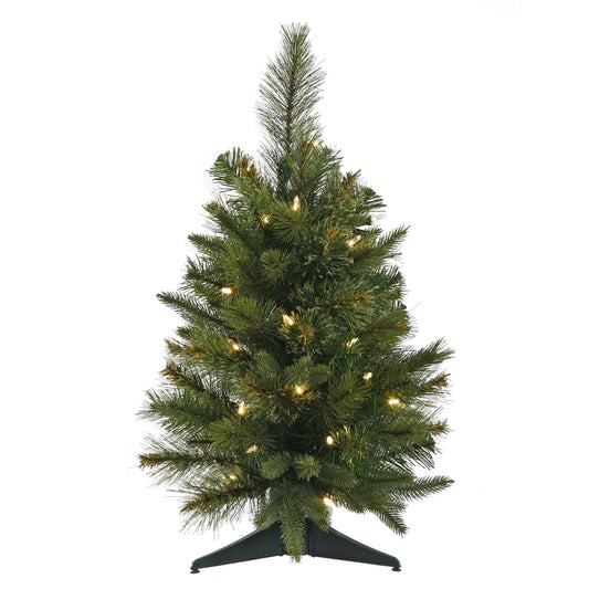 Vickerman 24" Cashmere Pine Artificial Christmas Tree Warm White Battery Operated LED Lights