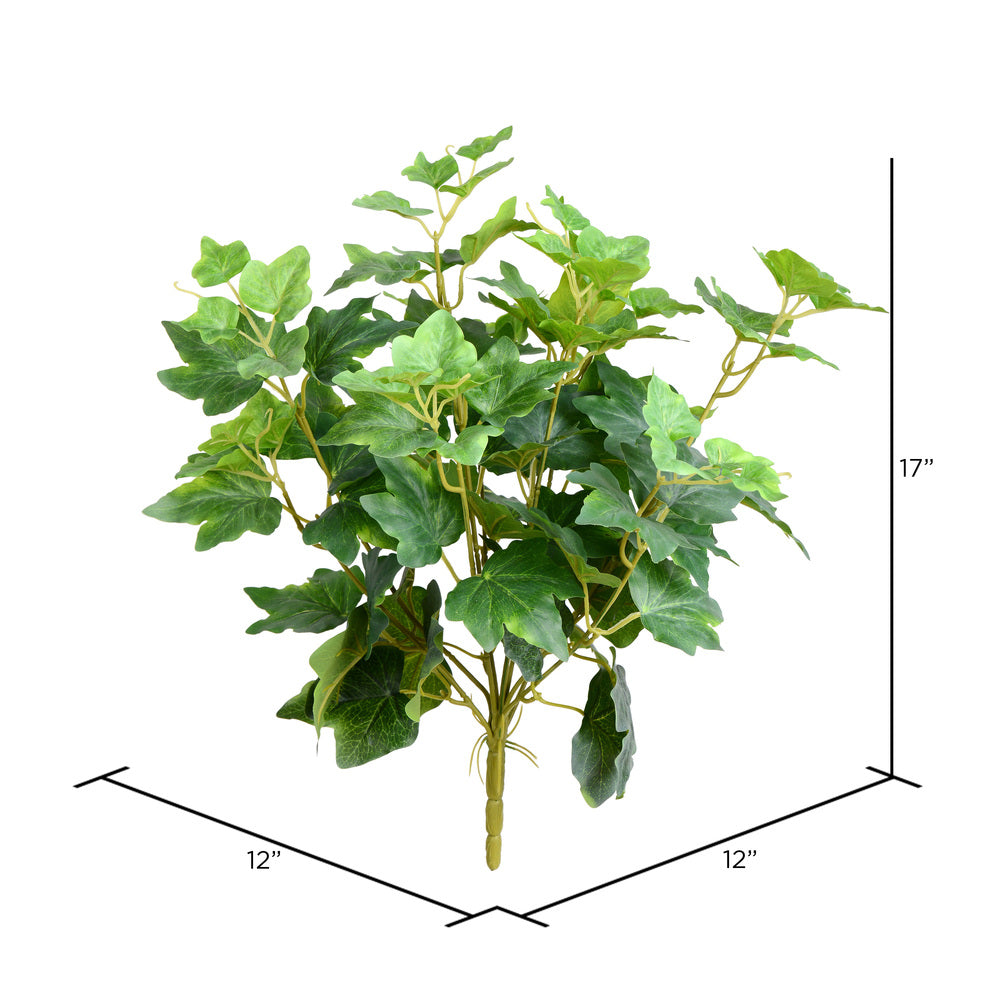 Vickerman 17" Artificial Green Ivy Bush Set of 3