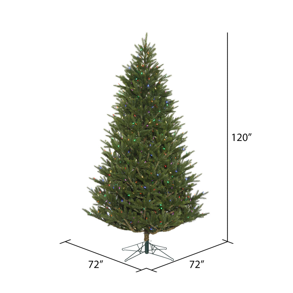 Vickerman 10' x 72" Fresh Fraser Fir Artificial Christmas Tree Multi-colored Dura-Lit LED lights