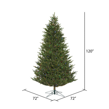 Vickerman 10' x 72" Fresh Fraser Fir Artificial Christmas Tree Multi-colored Dura-Lit LED lights
