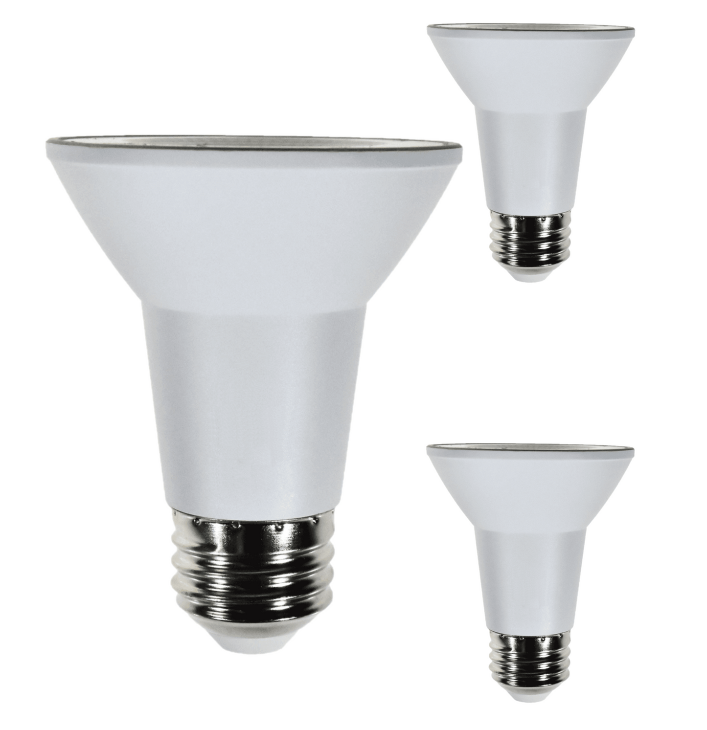 Damar PAR20 LED Long Neck Flood Light Bulb 5W 500 Lumen E26 Medium Base 3000K Soft White Ideal for Track & Recessed Spot Light Bulbs 120V 58° Beam Angle White Finish Pack of 3