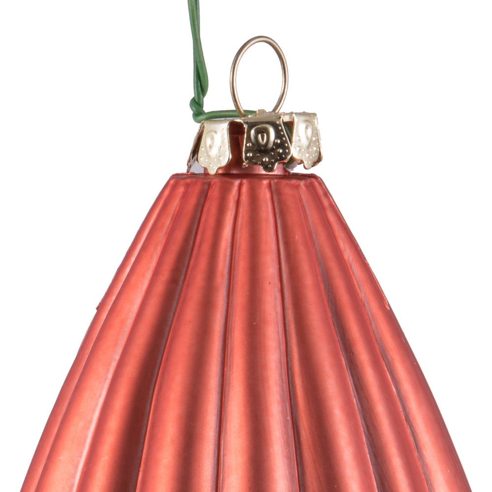 Vickerman 8" Coral Matte Line Finial Ornament Pack of 4
