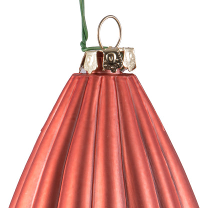 Vickerman 8" Coral Matte Line Finial Ornament Pack of 4