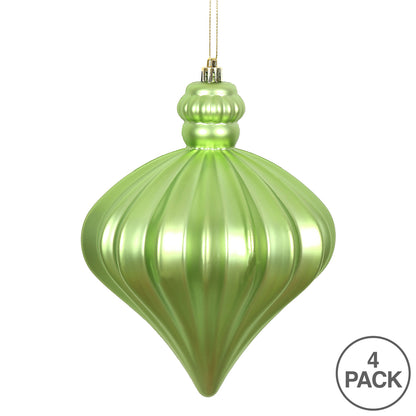 Vickerman 6" Celadon Matte Onion Drop Christmas Ornament 4 per pack