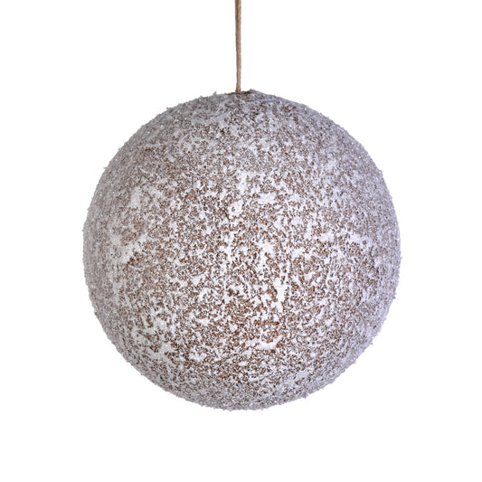 Vickerman 4" Glitter Frosted Beige Ball Ornament 4 per Bag