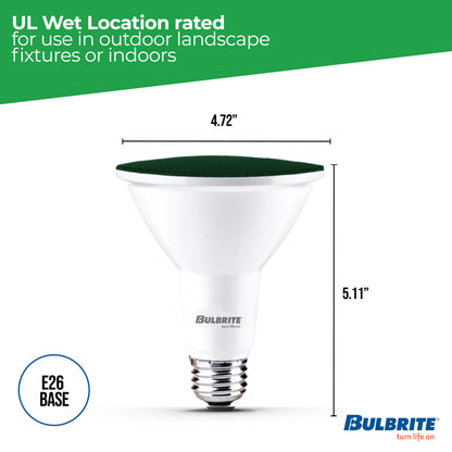 Bulbrite 772503 90-Watt Equivalent, Green Color PAR38 Weatherproof Outdoor E26 Medium Base Flood LED Light Bulb