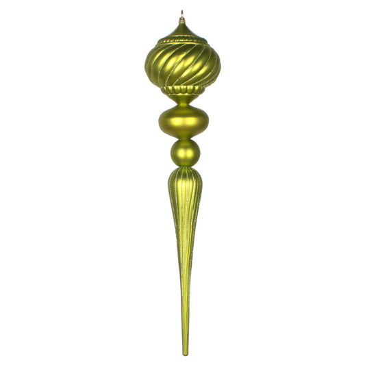 Vickerman 27" Lime Matte Glitter Onion Finial Ornament. This ornament is the perfect addition to any holiday decorating project.