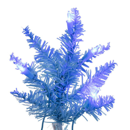Vickerman 2' x 20" Sky Blue Artificial Christmas Tree with 50 Sky Blue LED Lights.