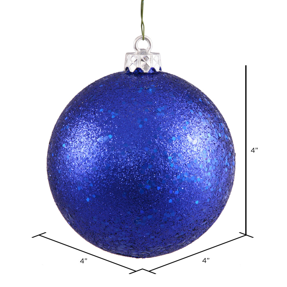 Vickerman 4" Cobalt Sequin Ball Ornament 6 per Bag