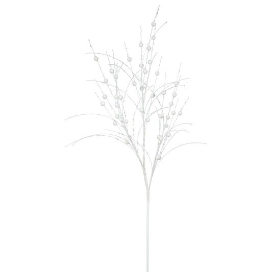 Vickerman 35" White Glitter Berry Artificial Christmas Spray. Includes 6 sprays per pack.