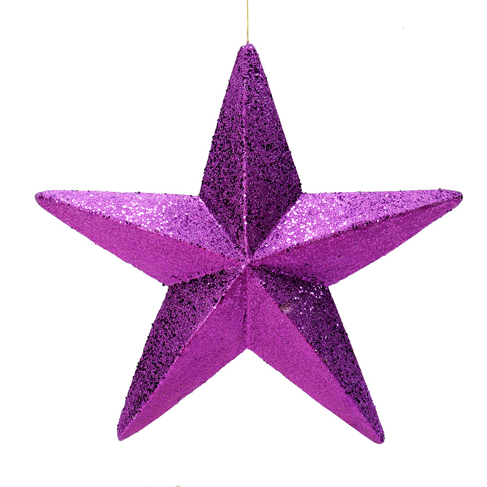 Vickerman 23" Purple Glitter Star Christmas Ornament