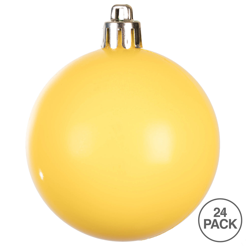 Vickerman 2.4" Yellow Shiny Ball Ornament 24 per Bag